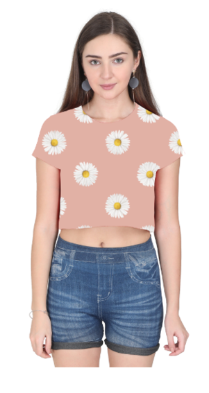 Women Graphic Crop Top -  ALL OVER PRINT