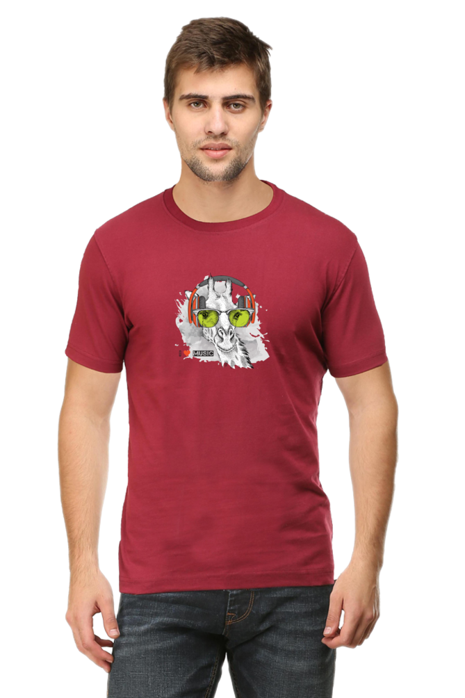 Giraffe Graphic T-Shirt - I ❤️ Music