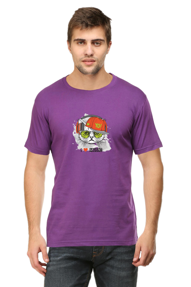 CAT Graphic T-Shirt - I ❤️ Music