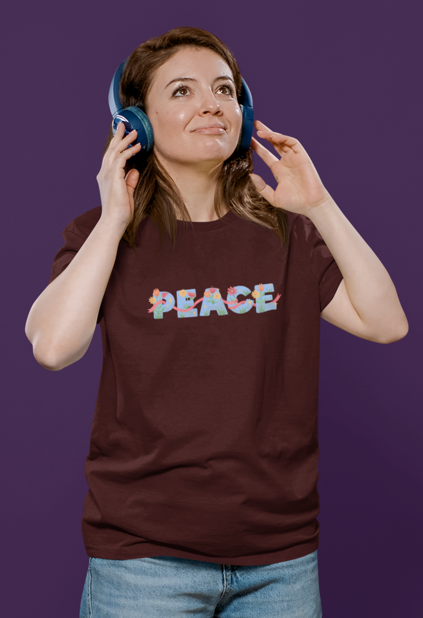 Women Graphic T-Shirt - PEACE