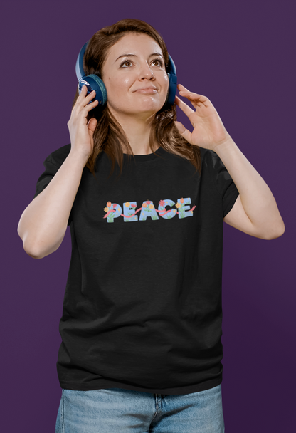 Women Graphic T-Shirt - PEACE