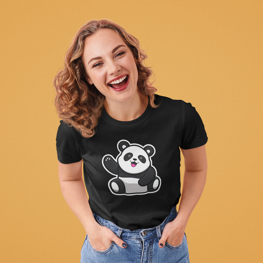 Women Graphic T-Shirt - Happy Panda